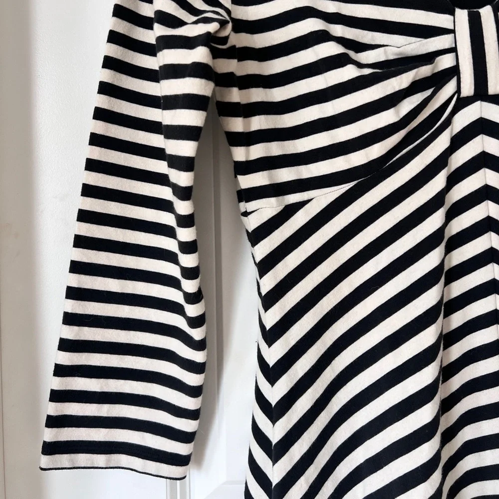 Kate Spade Tullia Black & White Striped Fit and Flare Dress Women’s‎ Medium